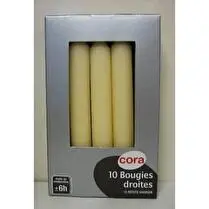 Cora, Bougies  droite ivoire