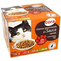 CORA Menus gourmands en sauce pour chat