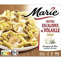 Marie, Petites escalopes de volaille à la crème et aux champignons