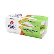 Alsace Lait, Fromage blanc Bibeleskaes sur lit de rhubarbe x4