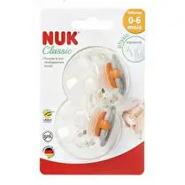 Nuk, Sucettes silicone x2 nuk classic - 0/6 mois turquoise mixte