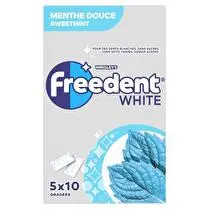 Freedent, White - Chewing-gum menthe douce 5 x 10 dragées