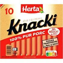 Herta, Knacki saucisses 100% pur porc sel réduit x10