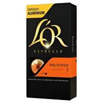 L'or, Capsules café espresso delizioso intensité 5 x10