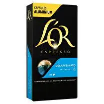 L'or, Capsules café espresso décaféiné x10