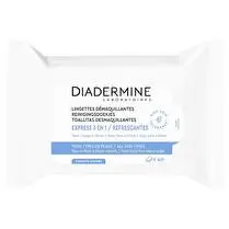 Diadermine, Lingettes démaquillantes express 3en1 tous types de peaux
