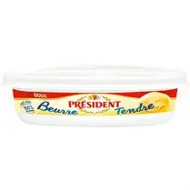 Président, Beurre tendre doux 82% MG beurrier