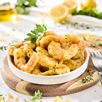 Votre poissonnier propose, Queues de crevettes thym citron