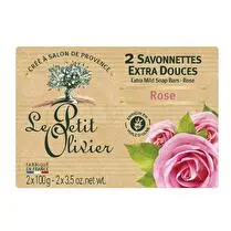 Le petit olivier, Savonnettes extra douces rose 2x100g