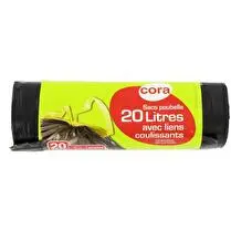 Cora, Sacs poubelle avec liens coulissants 20L