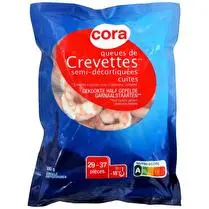 Cora, Queues de crevette semi-décortiquées et  cuites