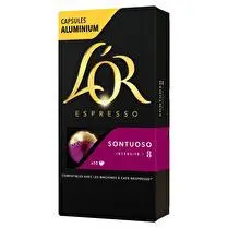 L'or, Capsules café espresso sontuoso intensité 8  x10