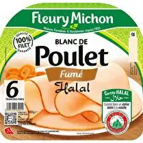 Fleury michon, Blanc de poulet fumé halal 6 tranches