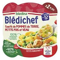 Blédina, Sauté de pommes de terre petits pois & veau dès 12 mois