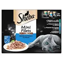 Sheba, Mini filets sachets fraîcheur en sauce aux poissons pour chat