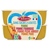 Materne, Sans sucres ajoutés   Assortiment de spécialités de pommes et fruits