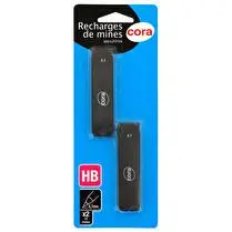 Cora, 2 etuis mines hb 0,7mm