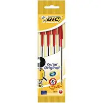 Bic, Stylo bille cristal rouge x4