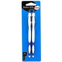 Cora, Stylos bille x2 retractables bleu