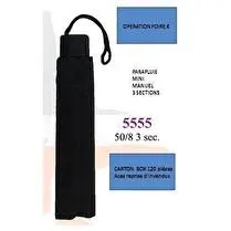 Votre rayon propose, Parapluie super Mini manuel, 3 sections acier, poignée bois, coloris noir