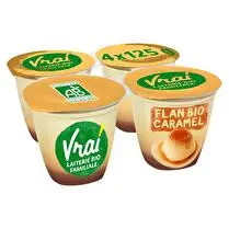 Vrai, Flan vanille nappé au caramel BIO