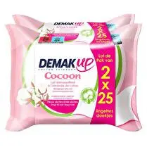 Demak up, Lingettes démaquillantes Lait peaux sèches ou sensibles
