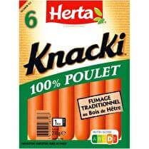 HERTA Knacki saucisses 100% poulet x6