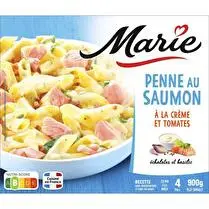 Marie, Penne au saumon à la crème tomate basilic