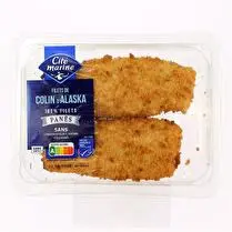 Cité marine, Filet de colin d'Alaska, pané, cuit à coeur, réfrigéré.