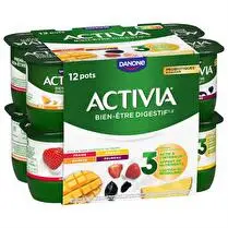 Activia, Yaourt bifidus panaché fraise/ mangue/ ananas/ pruneau