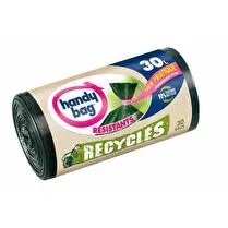 Handy bag, Sacs poubelle recyclés avec liens 30L