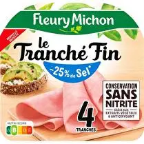 Fleury michon, Jambon le tranché fin - 25 % de sel 4 tranches
