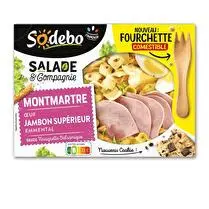 Sodebo, Salade Montmartre (Jambon, pâtes, oeuf, crudités, emmental)