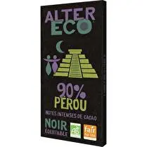 Alter eco, Chocolat noir 90% Pérou BIO