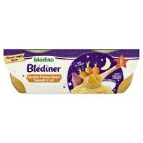 Blédina, Blédiner -  Duo carottes & patates douces semoule lait dès 8 mois