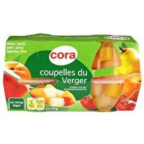CORA CORA COUPELLES DE FRUITS DU VERGER 4X65G