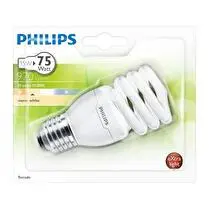 Philips, Ampoule tornado T2 E27-15W blanc chaud