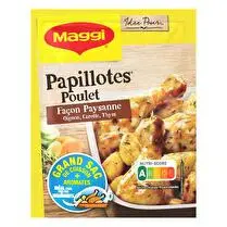 Maggi, Papillotes poulet recette façon paysanne