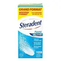 Stéradent, Nettoyant pour appareil dentaire Pureté active, Stéradent - 128 comprimés