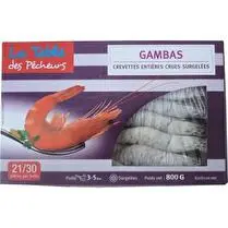 La table des pêcheurs, Gambas crevettes entières crues
