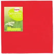 Cora, Serviettes rouges 38x38cm