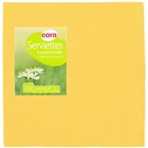 Cora, Serviettes jaunes 38x38cm