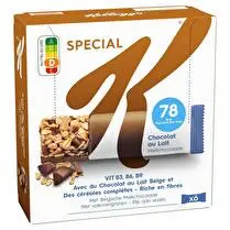 Kellogg's, Spécial K   Barres de céréales chocolat au lait x 6