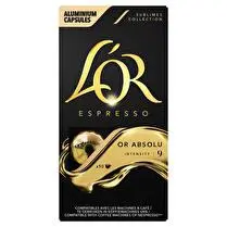 L'or, Capsules café espresso or jaune x10