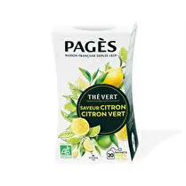 Pagès, Thé Vert Citron bio 20 sachets