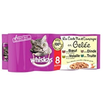 Whiskas, Gelée pour chats La carte mer et campagne boeuf/dinde/volaille/truite