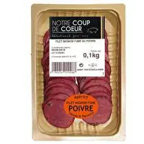 Bahier, Filet mignon fumé tranché Au poivre