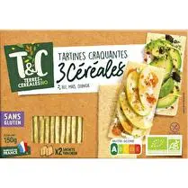 Terres et Céréales, Tartines craquantes 3 céréales sans gluten BIO