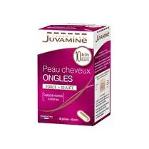Juvamine, Nutrition et expertise peau cheveux et ongles force + beauté 40 gélules 14g Juvamine
