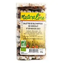 Naturaline, Galettes de blé nappées chocolat et noix de coco